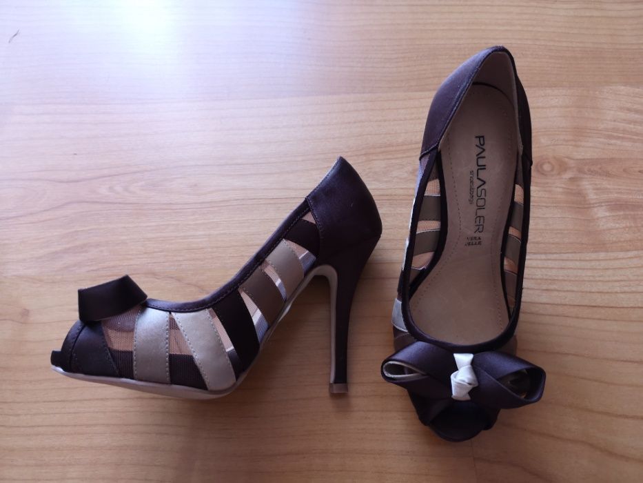 Sapatos novos,35,castanhos e beje,"Paula Soler"