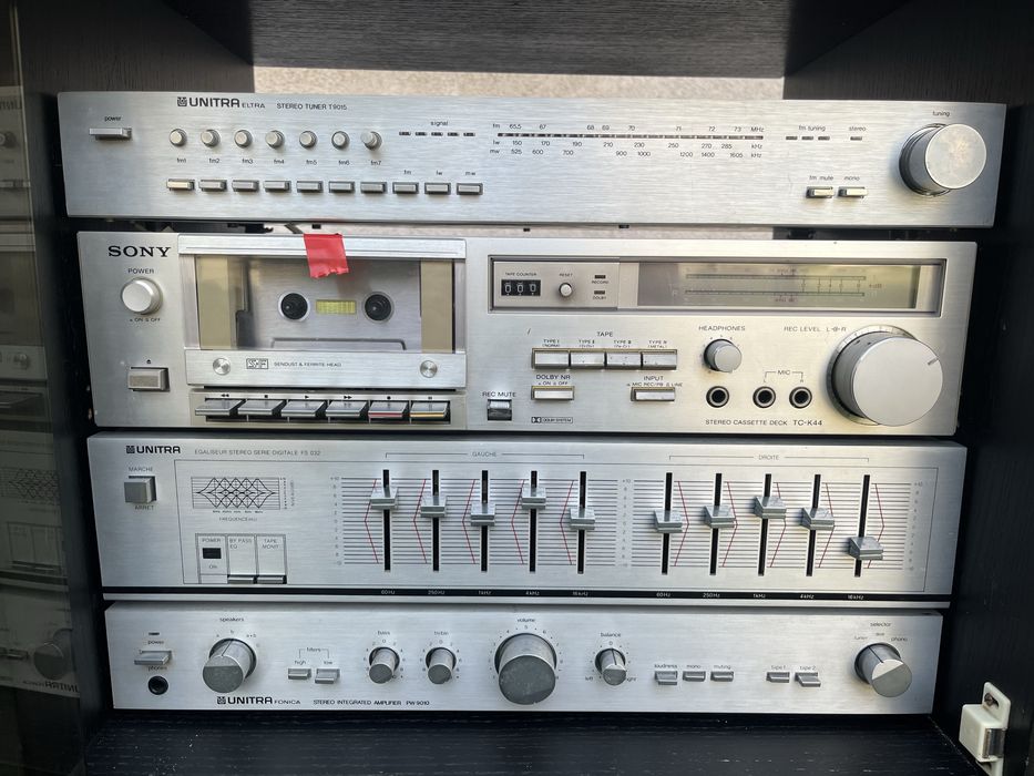 Wieża Unitra Diora Tower 2000 kompletny zestaw stereo PRL + Sony