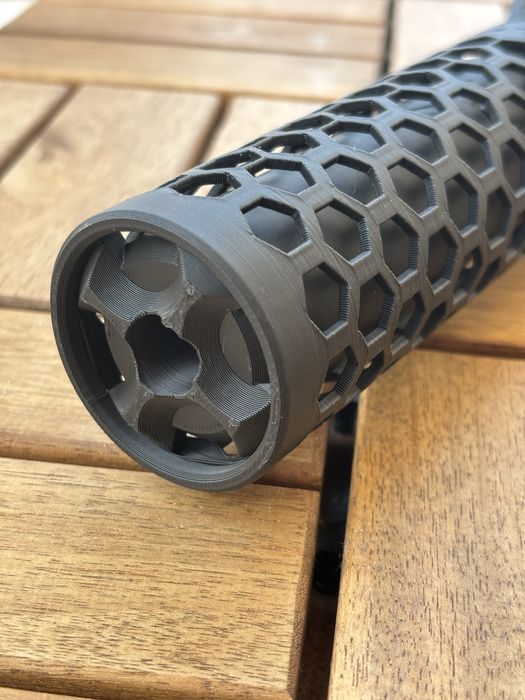Supressor airsoft 48 mm x 130 mm rosca m14 x 1 esquerda
