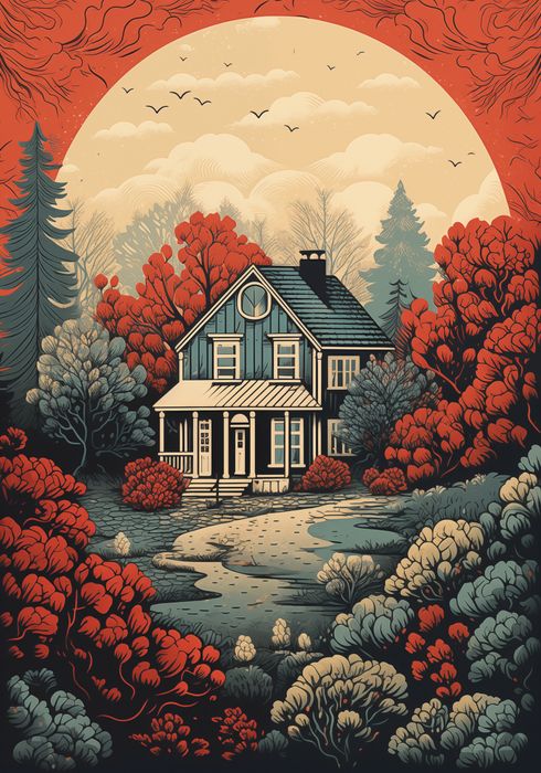 Plakat 70x100cm Idylla Rustykalna