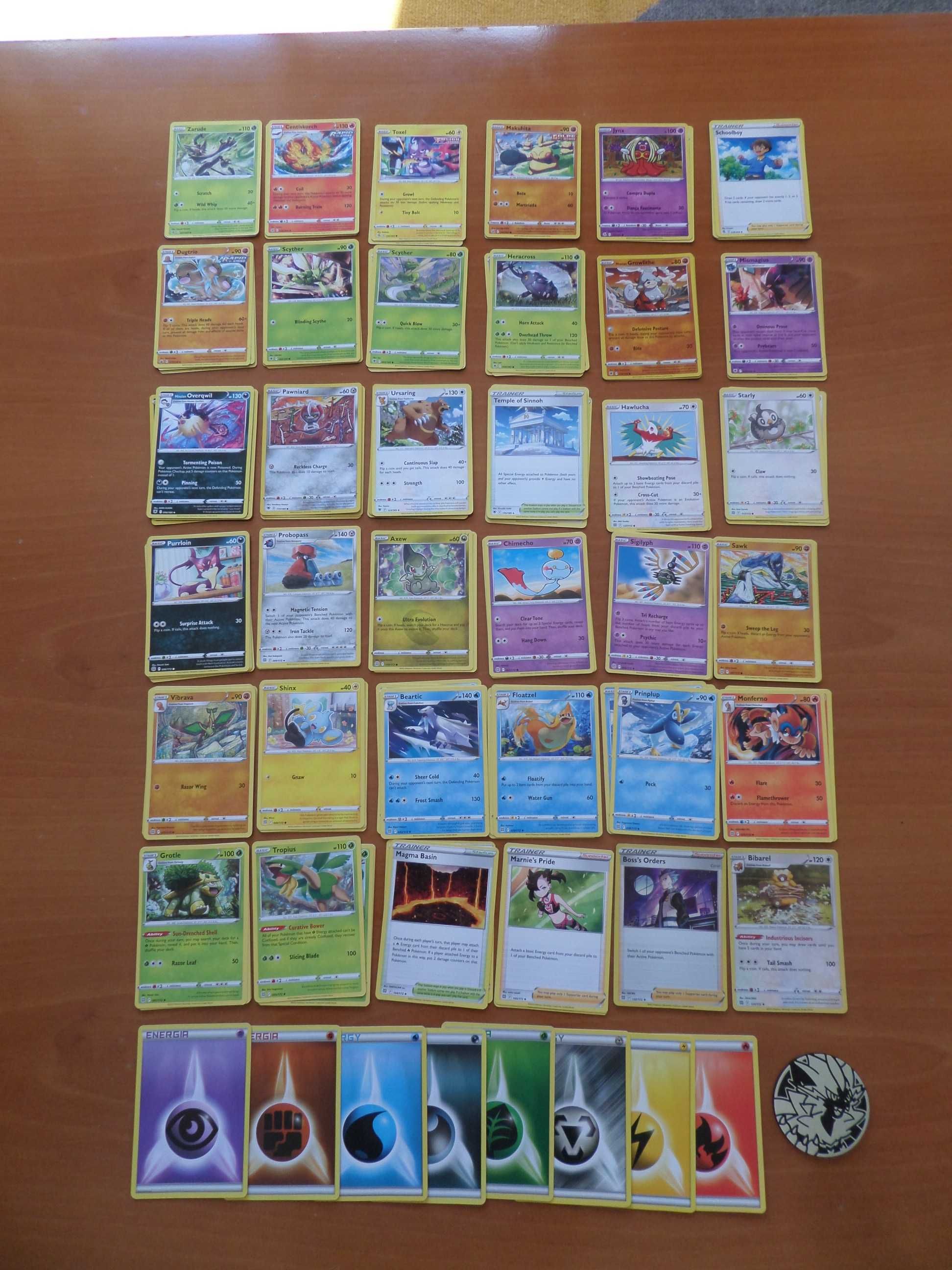 Carta Pokémon Lote Com 90 Energias Com 10 De Cada Tipo