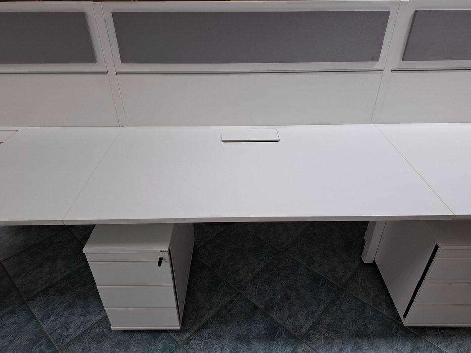 Biurko 6 stanowiskowe typu Bench Maro 420x160 białe
