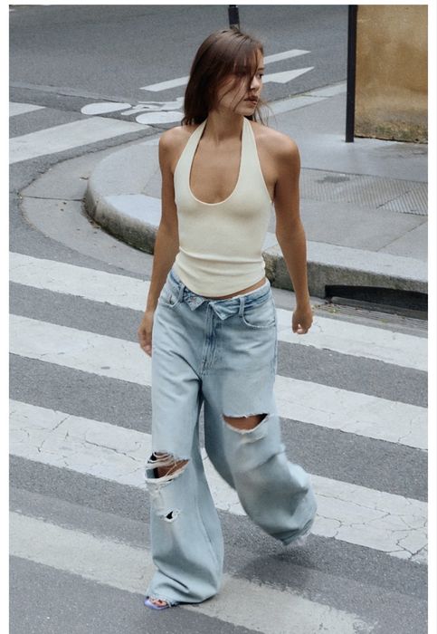 Джинси з подертостями рвані zara 34 р. в наявності