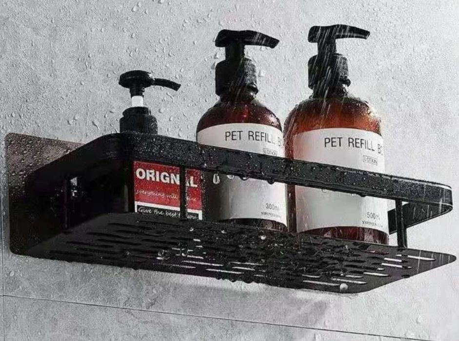 Zestaw 2 szt półka samoprzylepna wisząca loftowa łazienkowa prysznic