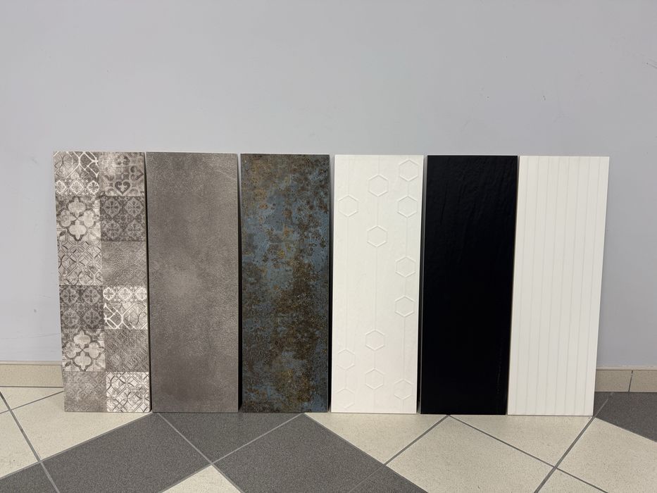 Płytki 25 x 75 Ścienne Białe Szare Czarne Rdzawe MAT STR glazura 27ZŁ