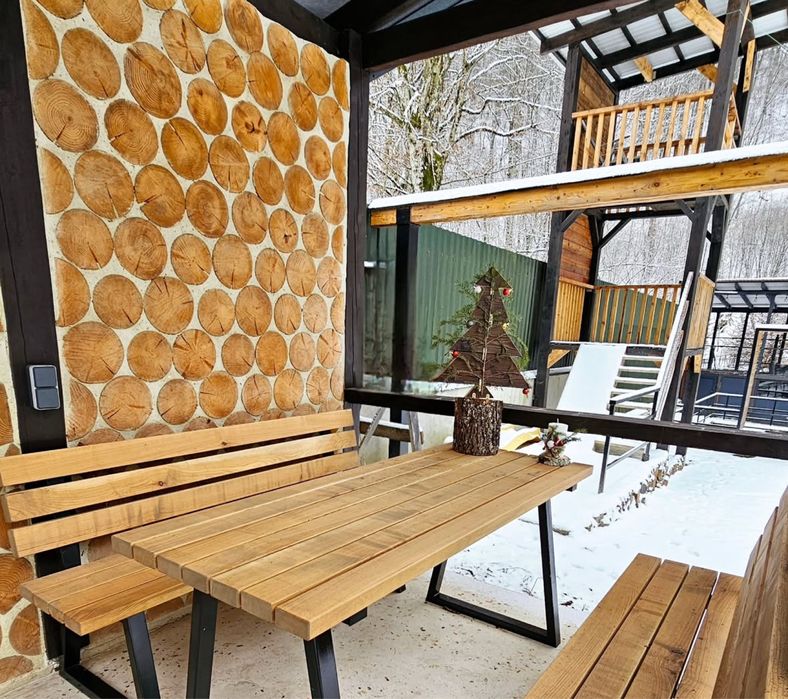 Будинок в горах подобово ”Soloma house” , чан на березі гірської річки