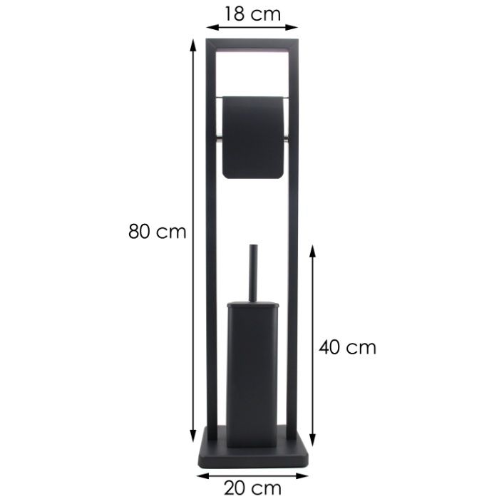 SZCZOTKA do WC + uchwyt wieszak na papier KOLORY czarny/biały/bambus