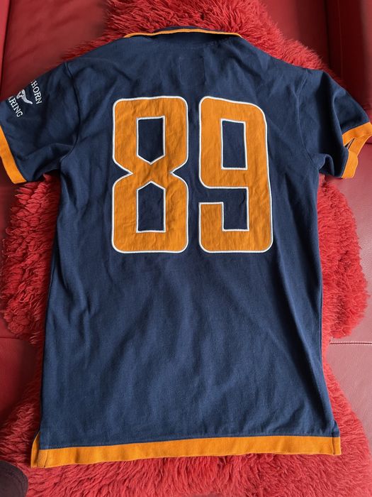 Longhorn shearing koszulka polo z nadrukami granatowa