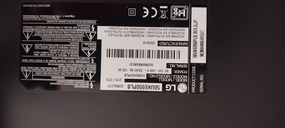 LG 50cali Smart tv