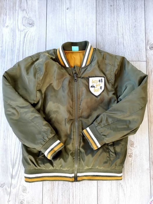 Kurtka 122cm dla chłopca, oliwkowa, bomberka