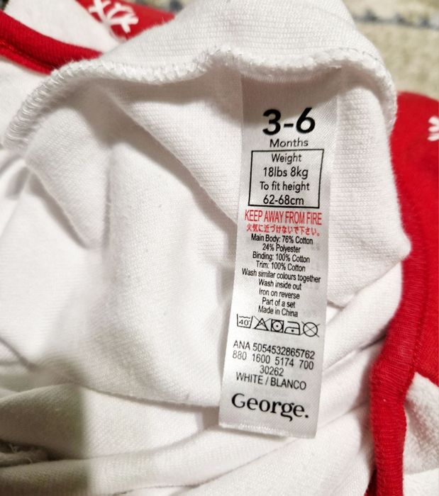 Новорічний різдвяний чоловічок george джордж 3-6 м ромпер бодік сліп