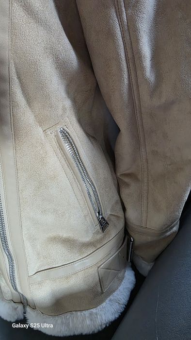 Kurtka Pilotka Aviator Pull&Bear M | Ciepły Kożuszek Biker Camel (Stan Idealny)