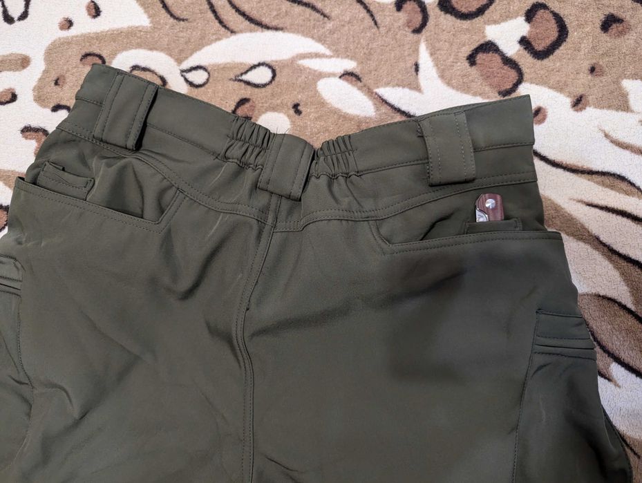 Мужские  теплые карго милитари  soft shell штаны на флисе, XL