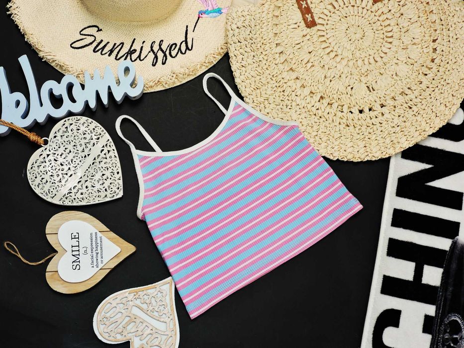 Fishbone crop top prążek S