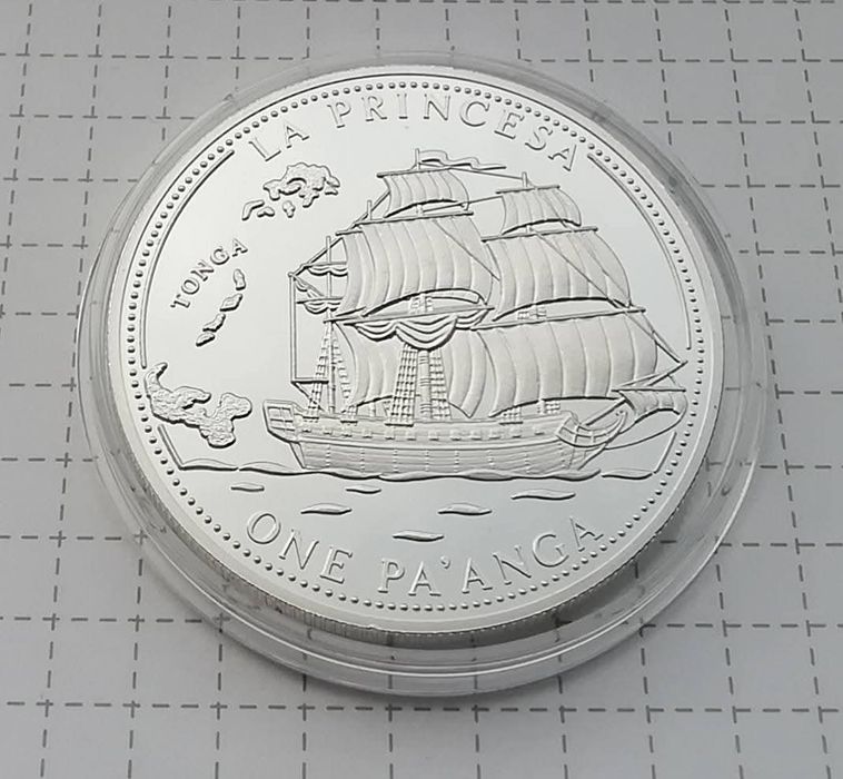 Тонга 1 паанга 1993р. Вітрильник "La Princesa". СРІБЛО. ПРУФ.