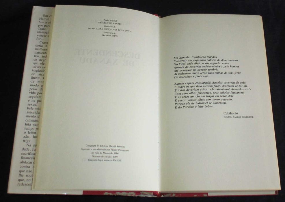 Livro Descendente de Xanadu Harold Robbins