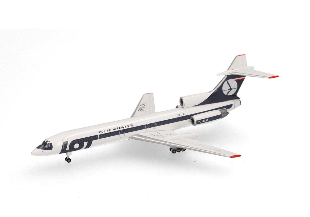 Herpa 538121 LOT Polish Airlines Tupolev TU-154M 1:500