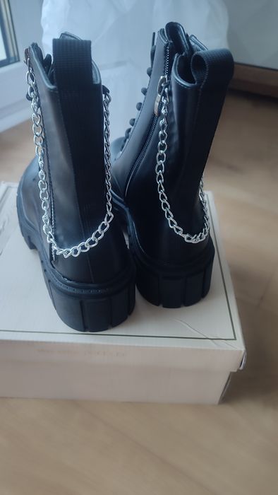 Czarna buty botki damskie 39
