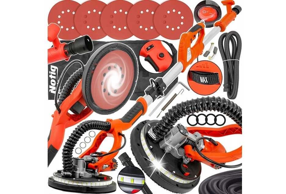 SZLIFIERKA ŻYRAFA do gipsu gładzi tynku LED z WYSIĘGNIKIEM składana