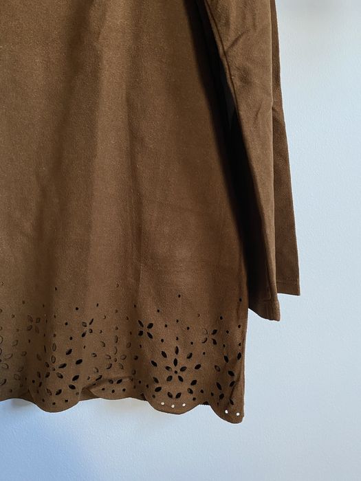 Camisola estilo camurça castanha manga 3/4 Springfield
