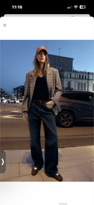 Жакет в клітинку оверсайз zara хл