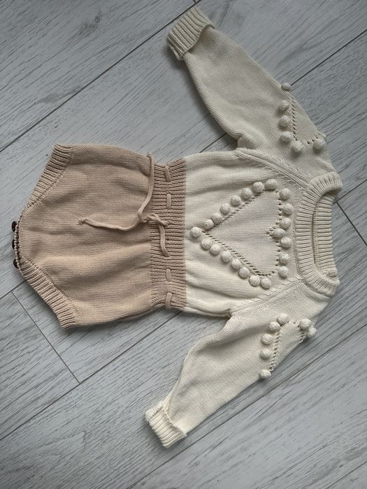 Вязаний ромпер, боді, бодік 68 см, 6 місяців