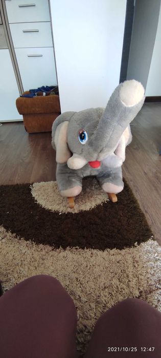 Bujany słonik szaro różowy