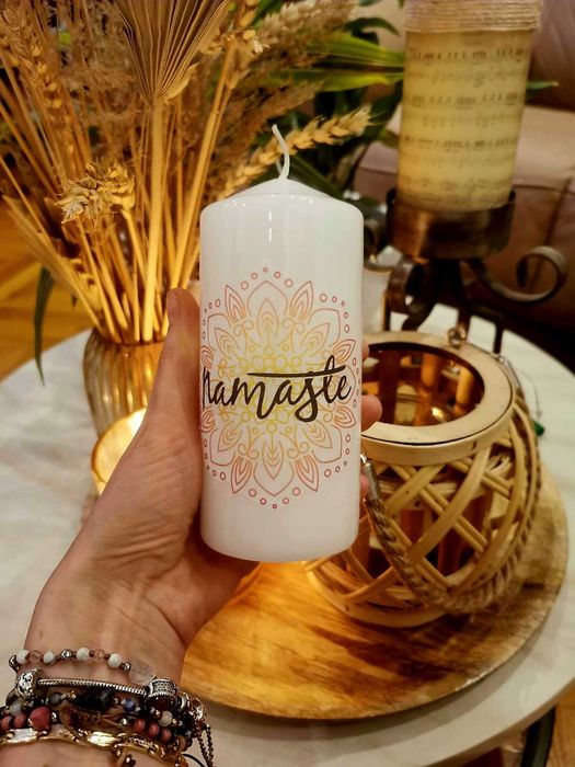 Świeca personalizowana 150 mm, wtopiona grafika, handmade