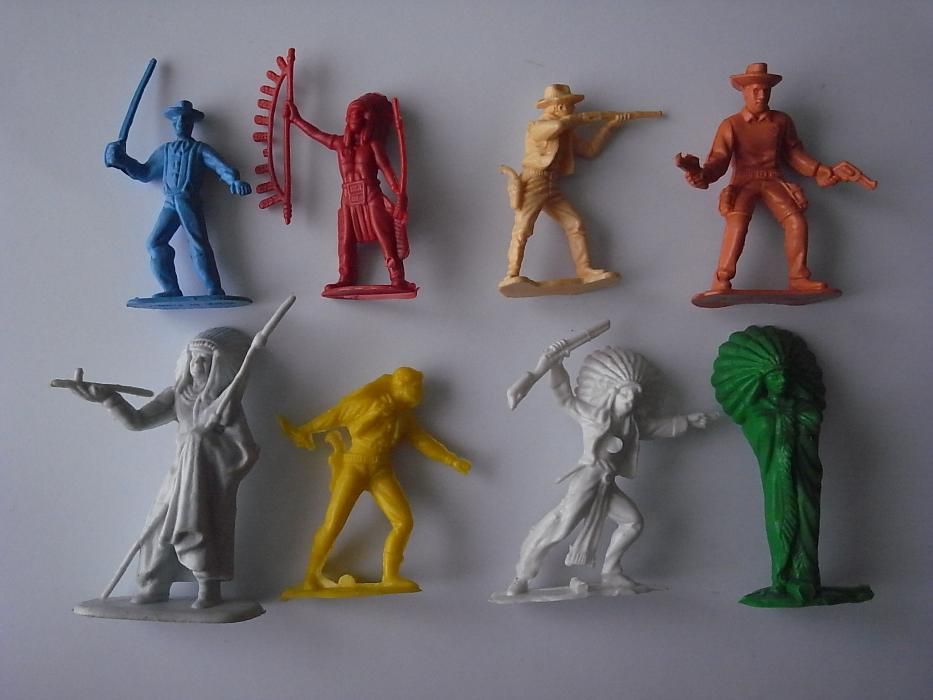 64 bonecos indios cowboys pvc vintage antigo figura