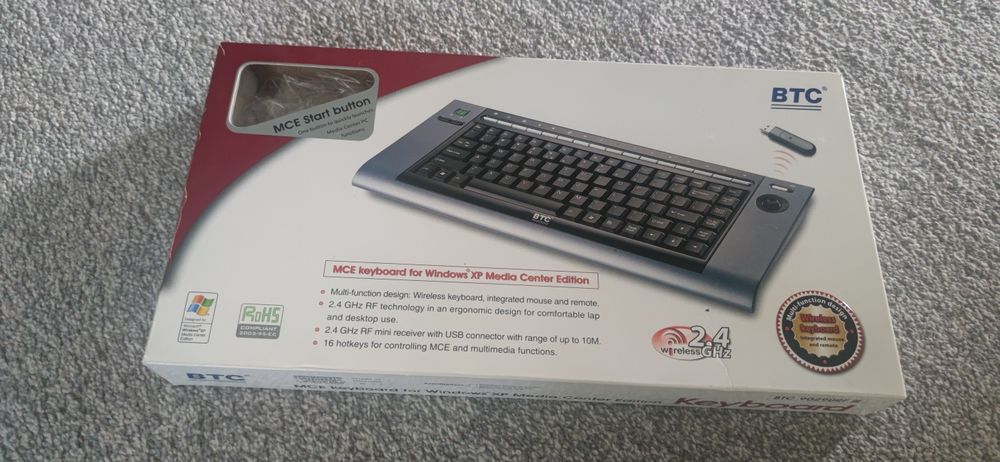 BTC, Bezprzewodowa klawiatura multimedialna TV, z myszką, Radiowa USB