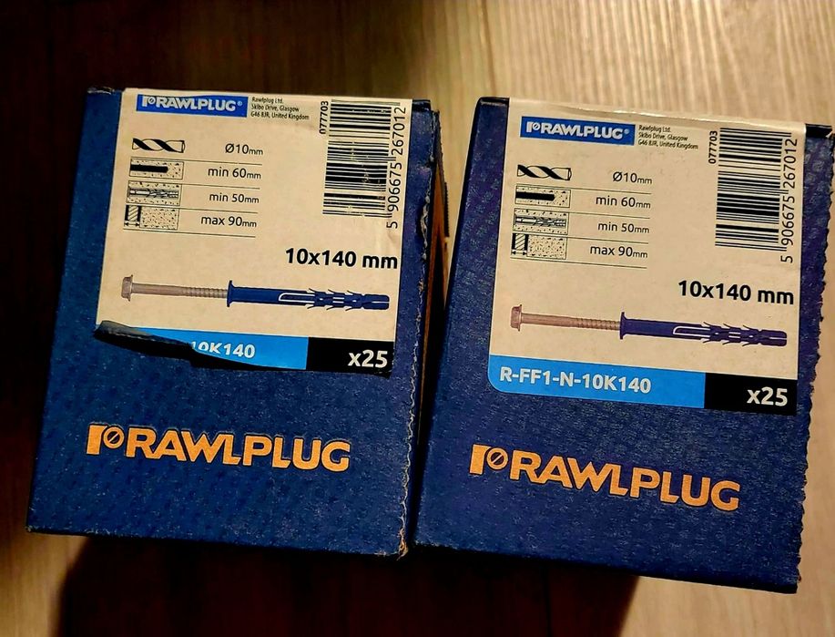 Kołek rozporowy Rawlplug 10x140mm 50 sztuk