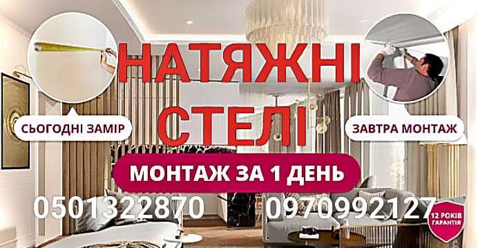 Натяжні стелі (встановлення, ремонт, обслуговування)