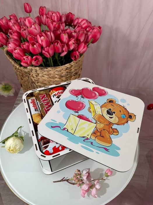 Солодкий бокс з ведмедиком | готовий подарунок Kinder