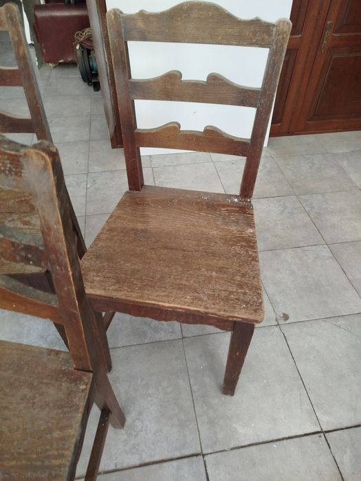 Conjunto 3 cadeiras madeira maciça