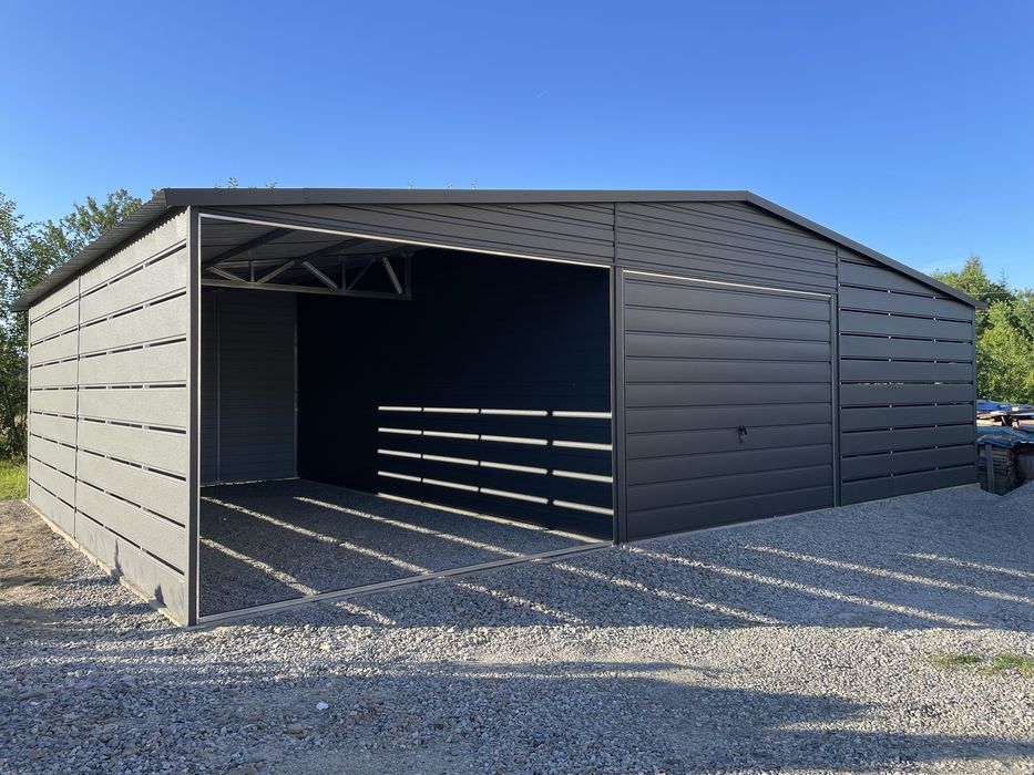 Garaż bladzany 6x5, plus wiata 3x5, plus pomieszczenie dospodarcze 3x5