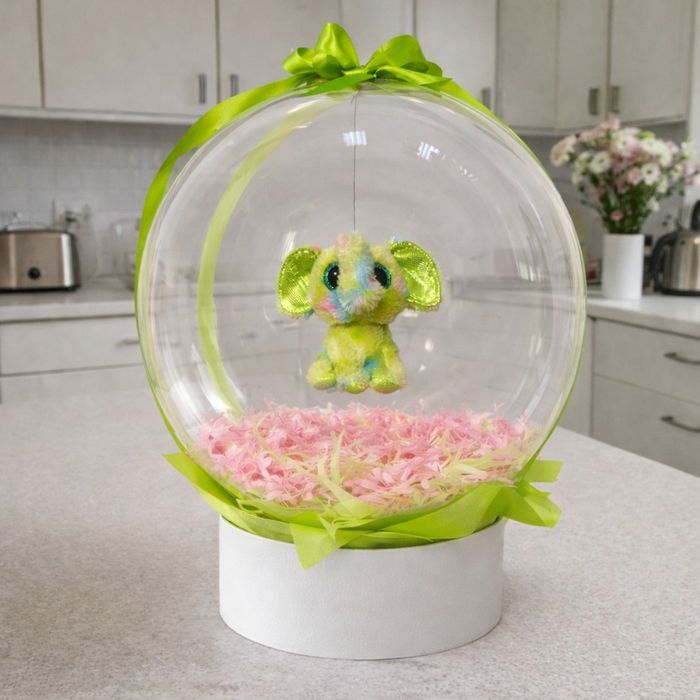 Подарок, игрушка в шаре, цветы в шаре, вязаные игрушки