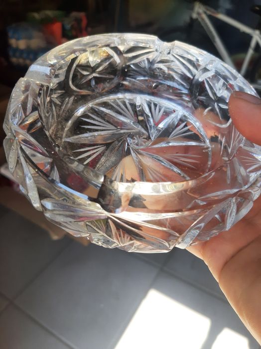 popielniczka kryształowa ciężka PRL