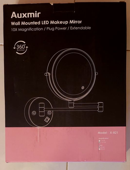 Espelho de maquilhagem com luz