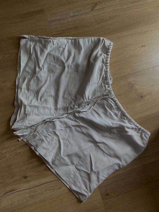 Lniane Beżowe Spodenki