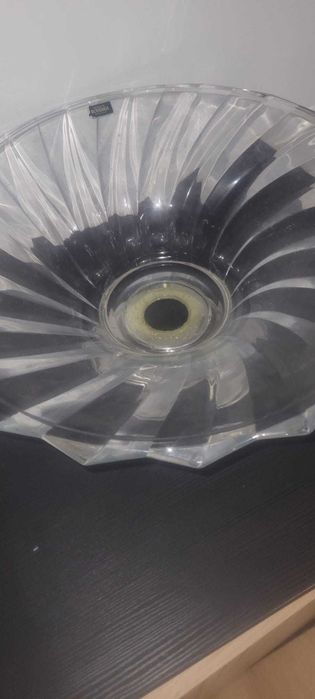 Grande Fruteira Cristal Bohemia (35cm) - Base Prata (Pequeno Defeito)