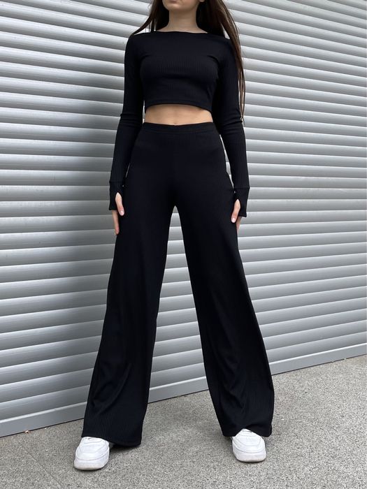 Костюм домашній з ангори, кльош та прямі штани, для дома