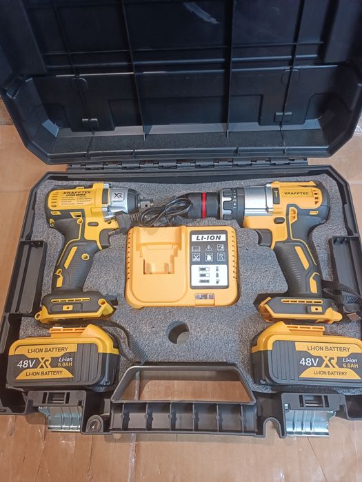 Набір 2 в 1 гайковерт і шуруповерт безщітковий 2 АКБ в кейсі 48Вт