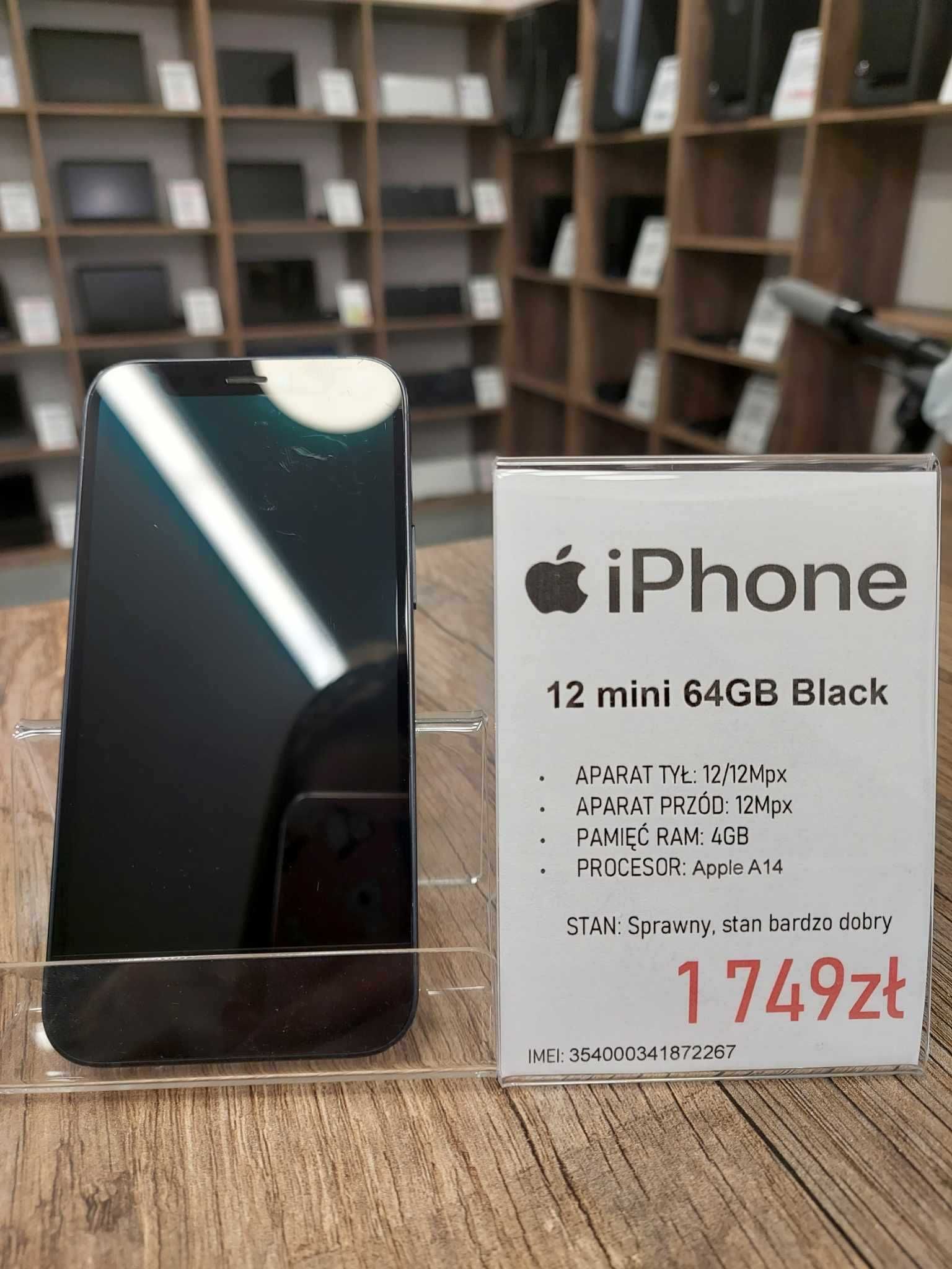 Smartfon Apple iPhone 12 mini 64GB FV GWARANCJA, TRZEBNICA