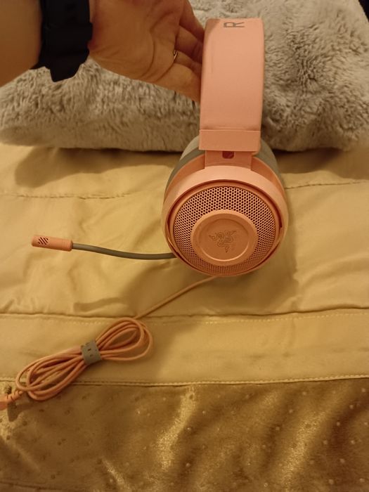 Auscultadores Gaming com Fio RAZER Kraken (Over Ear - QUARTZ) Rosa