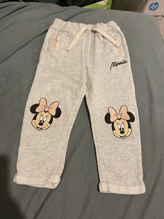 Szare spodnie dresowe 98 Myszka Minnie