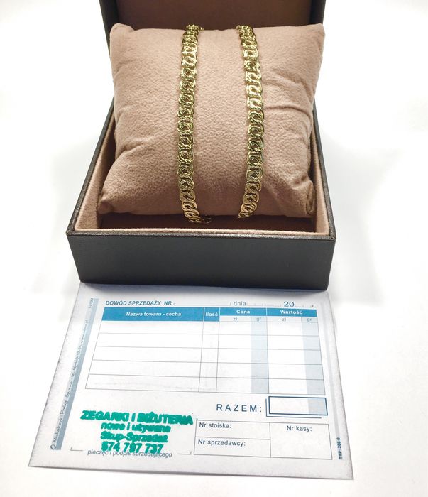 Złoty męski łańcuszek NONNA•wybita próba pozłacany ogniowo 18K