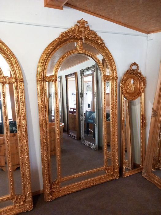 Bardzo duże lustro Barok drewniana rama lustro fazowane