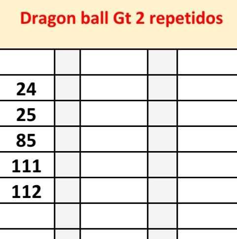 Dragon ball cartas