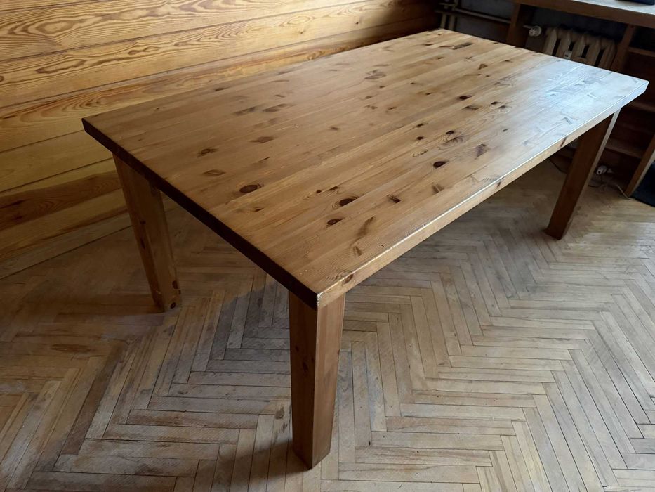 Stół drewniany o wymiarach 180 cm x 100 cm bejca patynowa