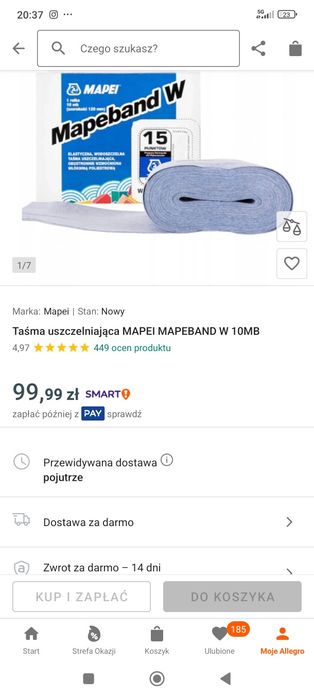 Taśma hydroizolacyjna niebieska mapei
